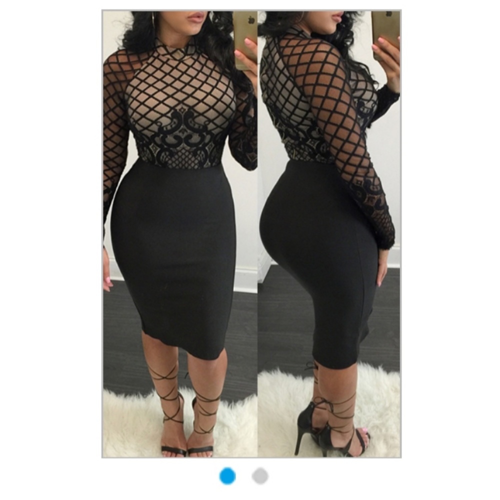 Sexy lace black dress